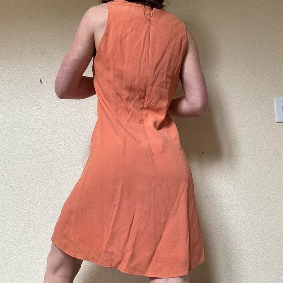 Vintage peach shift dress with square neckline - Picture 4 of 8